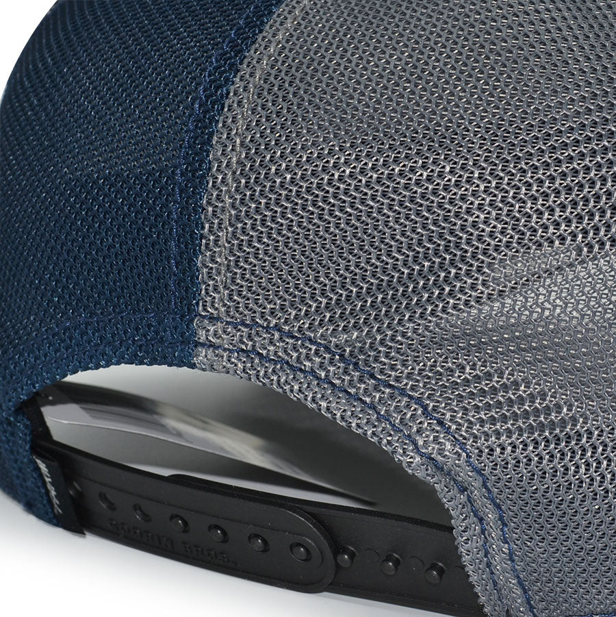 THE KILLER WHALE Goorin Bros Mesh Trucker Snapback Hat -Black/Gray