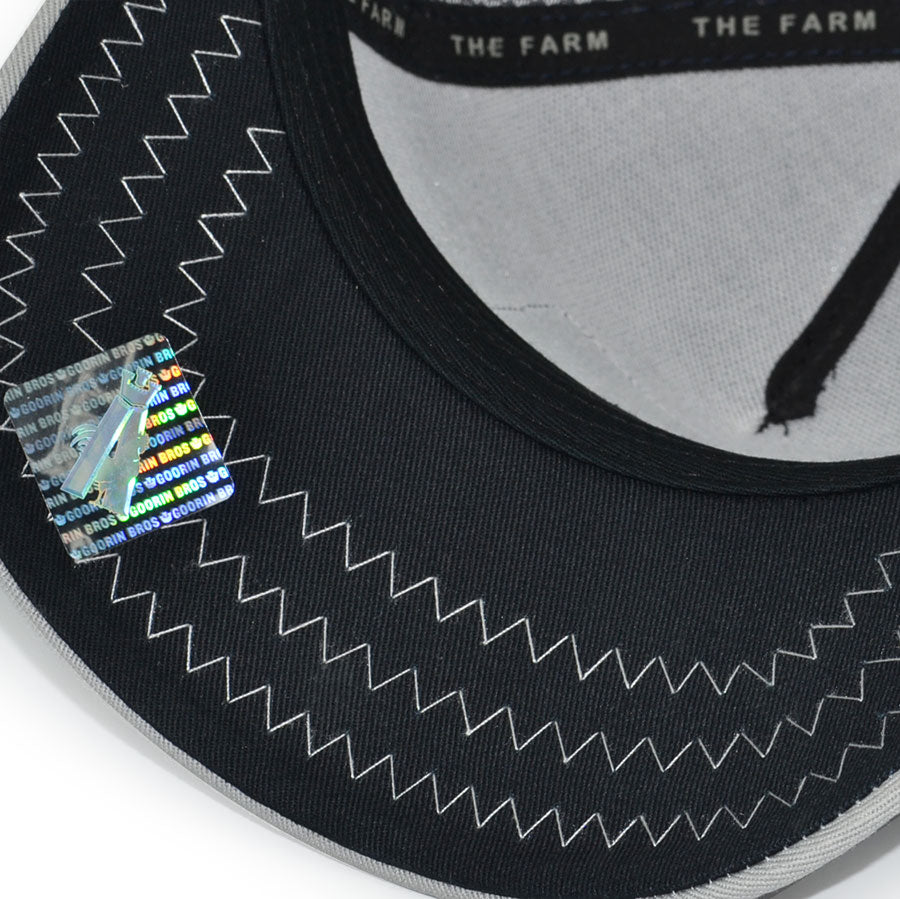 THE KILLER WHALE Goorin Bros Mesh Trucker Snapback Hat -Black/Gray