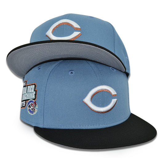 Cincinnati Reds "OPEN CIRCLES" Exclusive New Era 59Fifty Fitted Hat - Faded Blue/Black