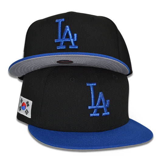Los Angeles Dodgers "LA SEOUL" Exclusive New Era 59Fifty Fitted Hat - Black/Light Royal