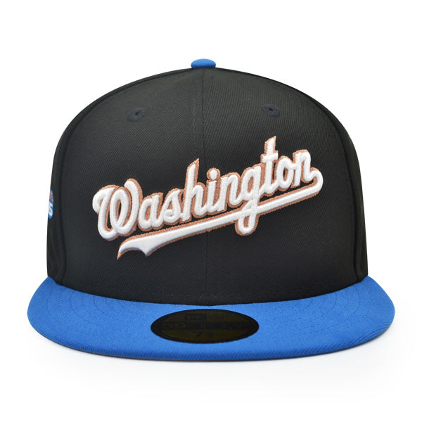 Washington Nationals Script 2019 WORLD SERIES CHAMPIONS Exclusive New Era 59Fifty Fitted Hat - Black/Blue