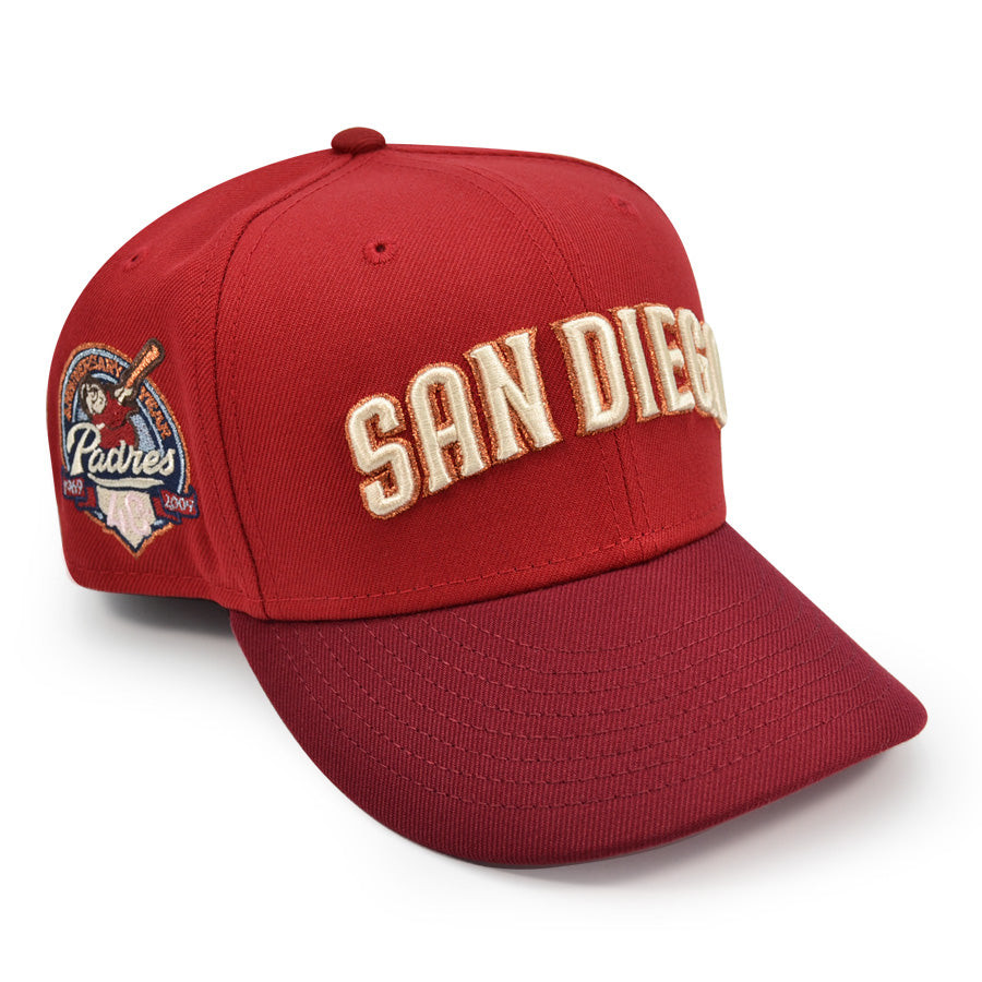 San Diego Padres 40th ANNIVERSARY Exclusive New Era 59Fifty Fitted Hat - Pinot/Cardinal