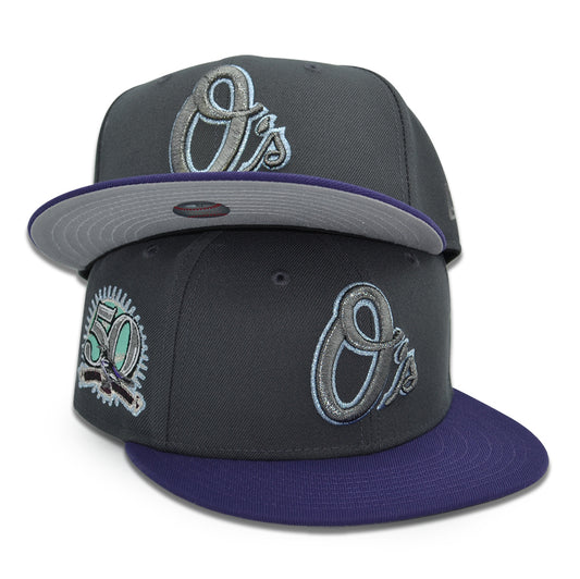 Baltimore Orioles "OCEAN MASTER" Exclusive New Era 59Fifty Fitted Hat - Graphite/Purple