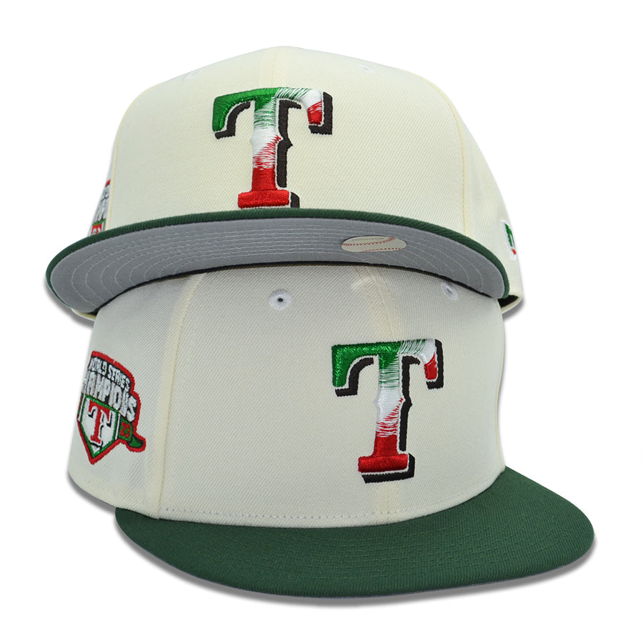 Texas Rangers "TRIUNFO" Exclusive New Era 59Fifty Fitted Hat - Chrome/Cilantro