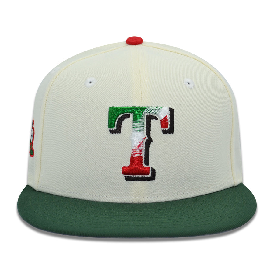 Texas Rangers "TRIUNFO" Exclusive New Era 59Fifty Fitted Hat - Chrome/Cilantro