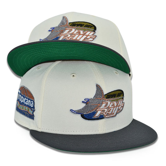 Tampa Bay Devil Rays "CLOSE KNIT" Exclusive New Era 59Fifty Fitted Hat - Chrome/Dark Graphite