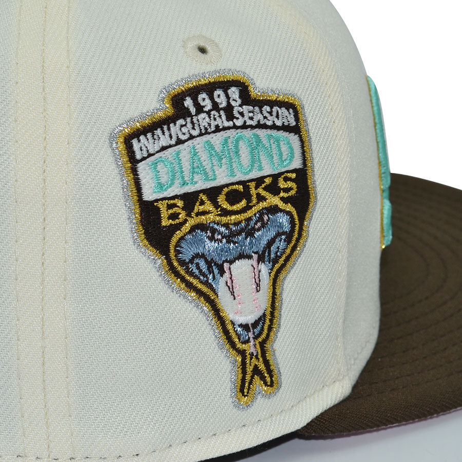 Arizona Diamondbacks "GREEN TEA" Exclusive New Era 59Fifty Fitted Hat - Chrome/Walnut/Pinky