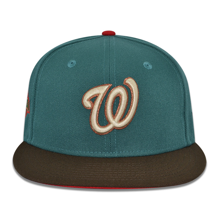 Washington Nationals "DISTRICT XMAS" Exclusive New Era 59Fifty Fitted Hat - Pine Needle/Walnut