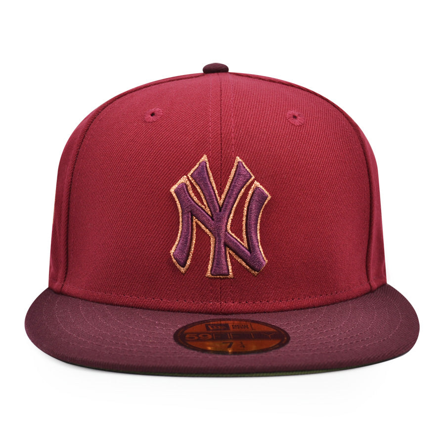 New York Yankees 1999 WORLD SERIES Exclusive New Era 59Fifty Fitted Hat - Cardinal/Maroon