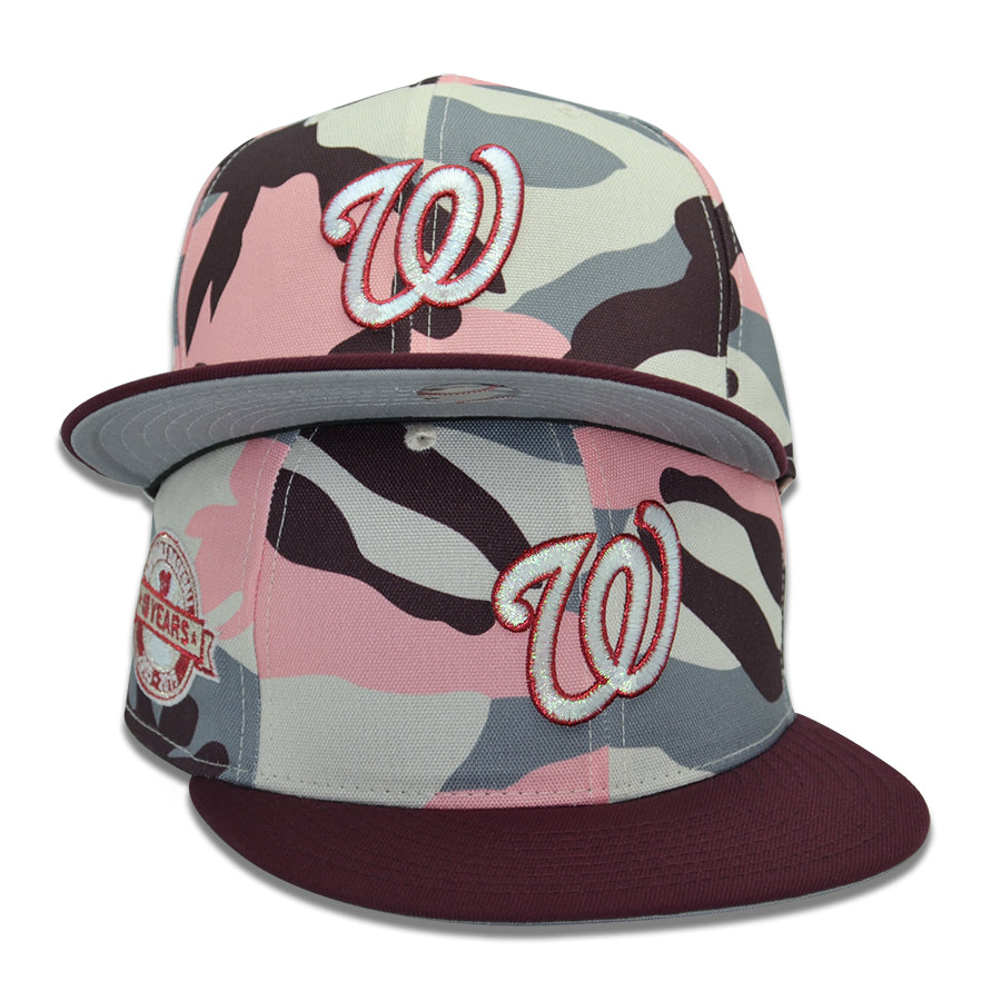 Washington Nationals "CHERRY DISTRICT" Exclusive New Era 59Fifty Fitted Hat - Pink Camo/Maroon
