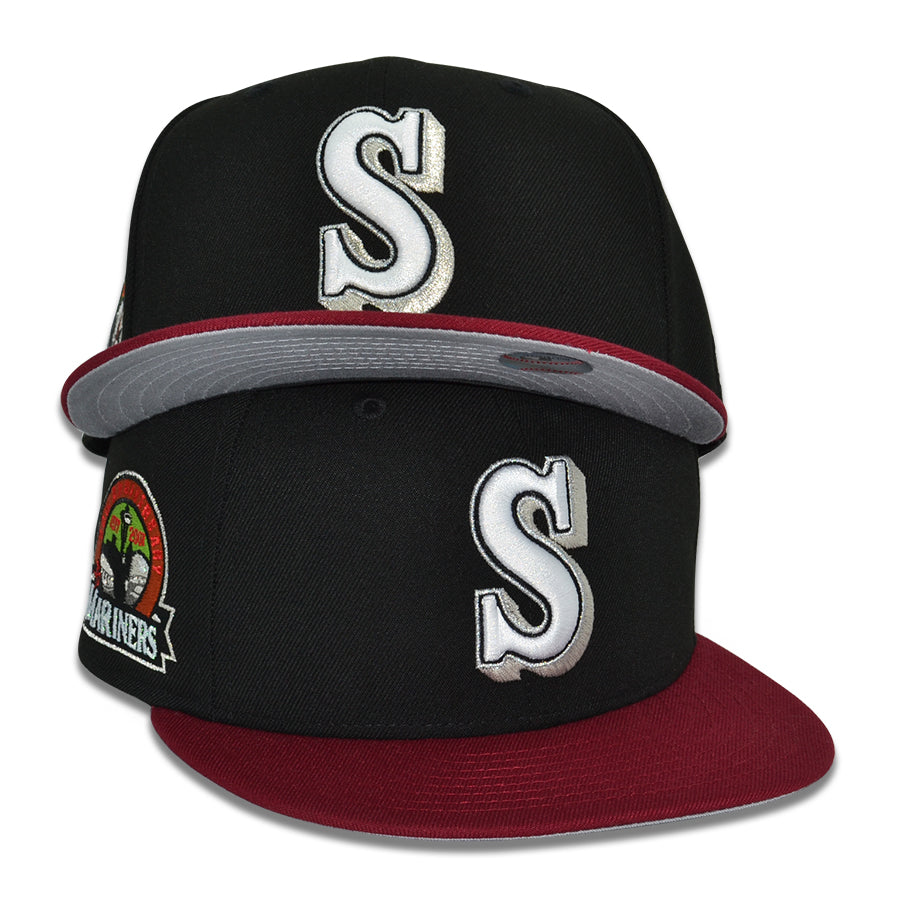 Seattle Mariners "SHADOW SHOWDOWN" Exclusive New Era 59Fifty Fitted Hat - Black/Cardinal