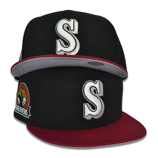 Seattle Mariners "SHADOW SHOWDOWN" Exclusive New Era 59Fifty Fitted Hat - Black/Cardinal