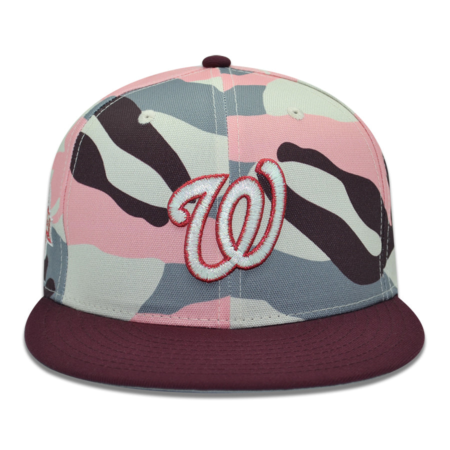 Washington Nationals "CHERRY DISTRICT" Exclusive New Era 59Fifty Fitted Hat - Pink Camo/Maroon
