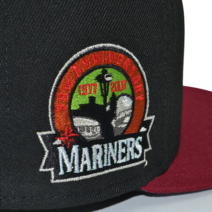 Seattle Mariners "SHADOW SHOWDOWN" Exclusive New Era 59Fifty Fitted Hat - Black/Cardinal