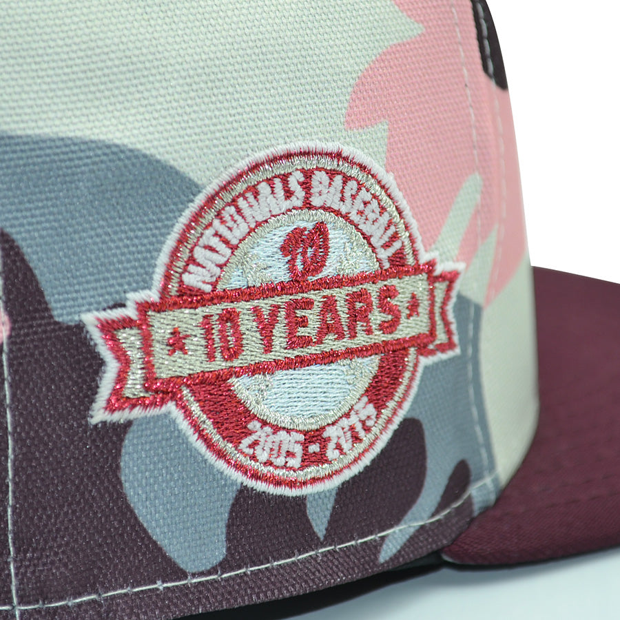 Washington Nationals "CHERRY DISTRICT" Exclusive New Era 59Fifty Fitted Hat - Pink Camo/Maroon