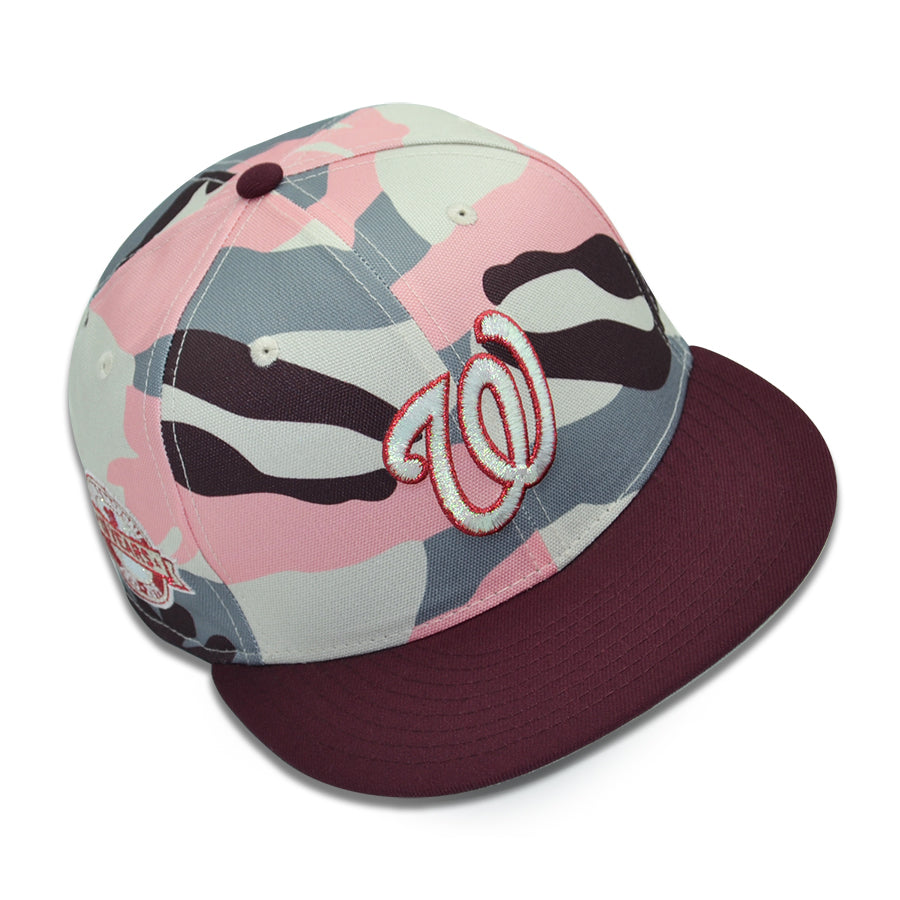 Washington Nationals "CHERRY DISTRICT" Exclusive New Era 59Fifty Fitted Hat - Pink Camo/Maroon