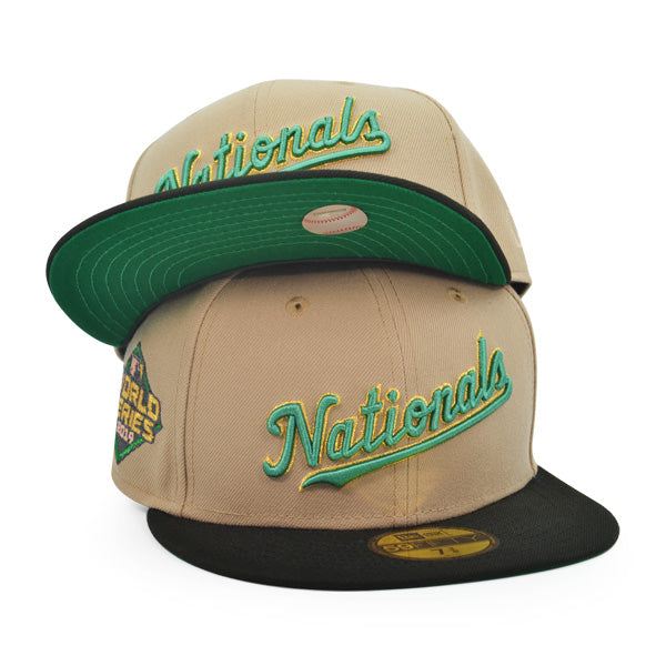 Washington Nationals 2019 WORLD SERIES Exclusive New Era 59Fifty Fitted Hat - Camel/Black