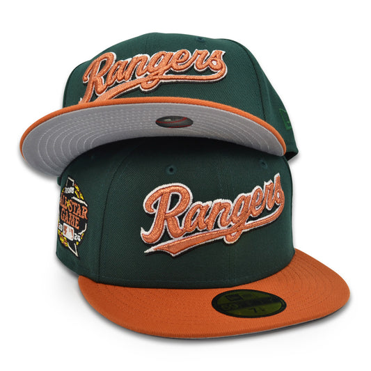 Texas Rangers 2024 ALL-STAR GAME Exclusive New Era 59Fifty Fitted Hat - DkGreen/Rust