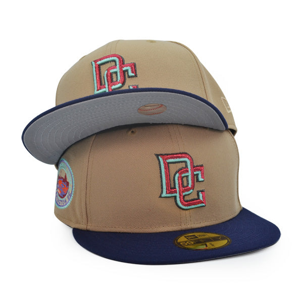 Washington Nationals 2008 INAUGURAL SEASON Exclusive New Era 59Fifty Fitted Hat - Camel/Navy