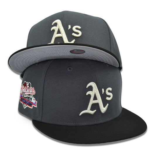 Oakland Athletics "OLD AMBER" Exclusive New Era 59Fifty Fitted Hat - Dark Graphite/Black