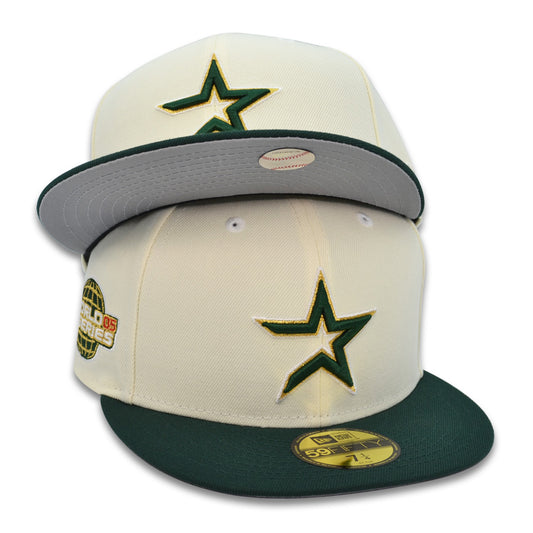 Houston Astros 2005 WORLD SERIES Exclusive New Era 59Fifty Fitted Hat - Chrome/DkGreen