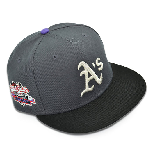 Oakland Athletics "OLD AMBER" Exclusive New Era 59Fifty Fitted Hat - Dark Graphite/Black