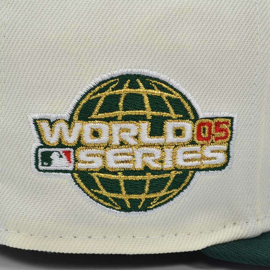 Houston Astros 2005 WORLD SERIES Exclusive New Era 59Fifty Fitted Hat - Chrome/DkGreen