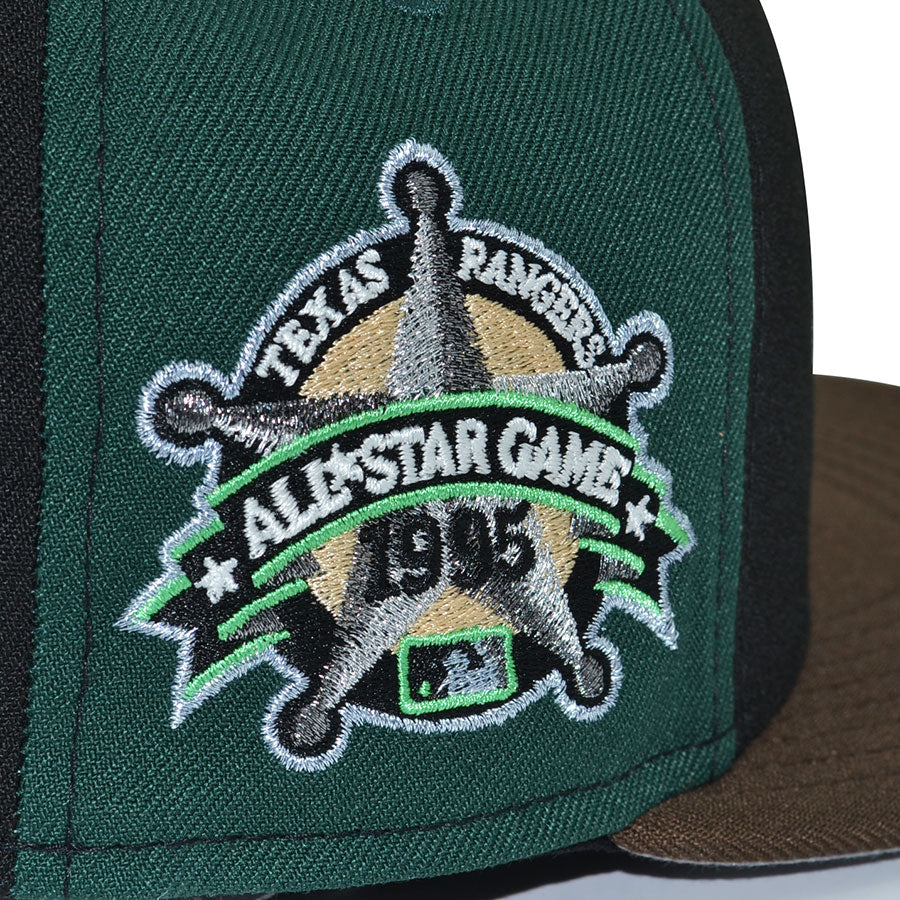 Texas Rangers "TANIJIRO KAMADO" Pinwheel Exclusive New Era 59Fifty Fitted Hat - Black/Dark Green/Walnut
