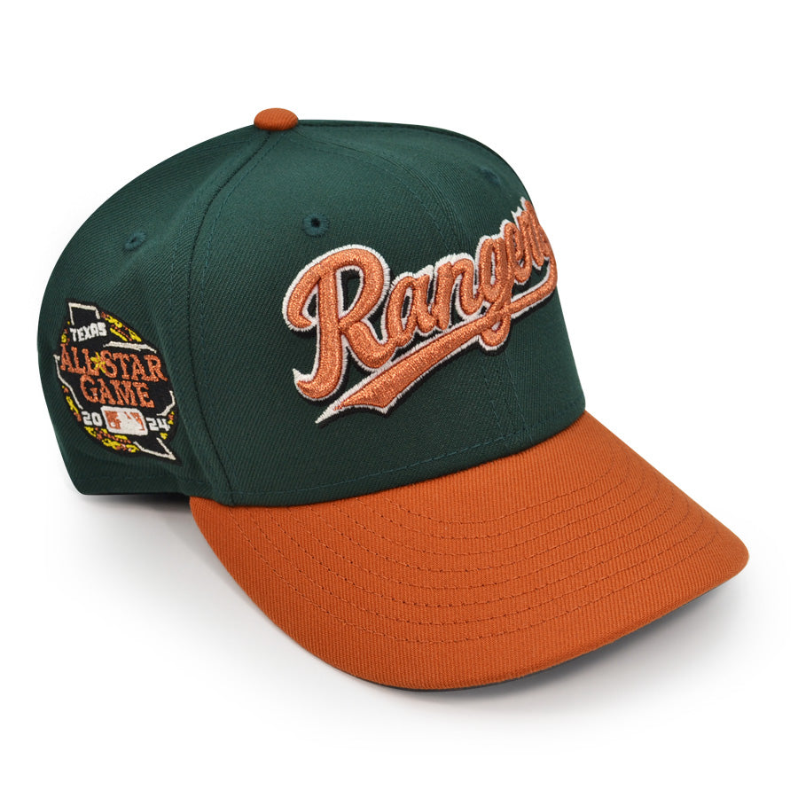 Texas Rangers 2024 ALL-STAR GAME Exclusive New Era 59Fifty Fitted Hat - DkGreen/Rust