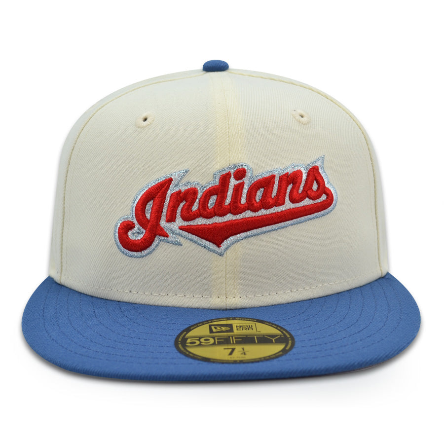 Cleveland Indians "ALL AMERICAN" Exclusive New Era 59Fifty Fitted Hat - Chrome/Sneaky Blue