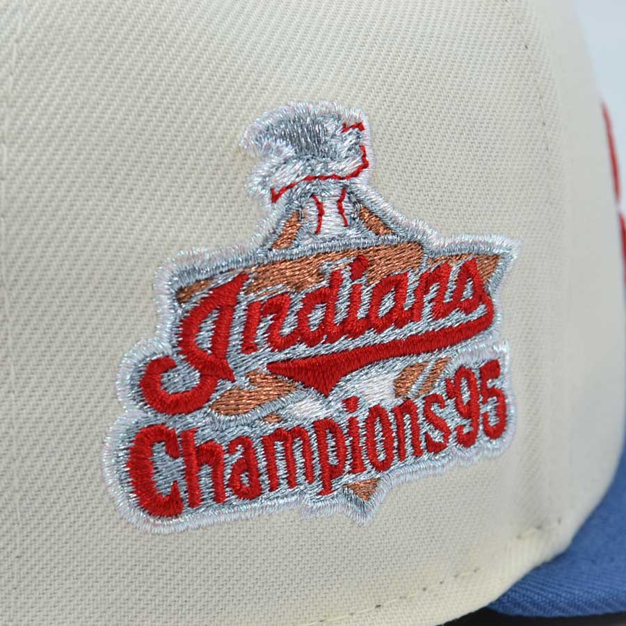 Cleveland Indians "ALL AMERICAN" Exclusive New Era 59Fifty Fitted Hat - Chrome/Sneaky Blue