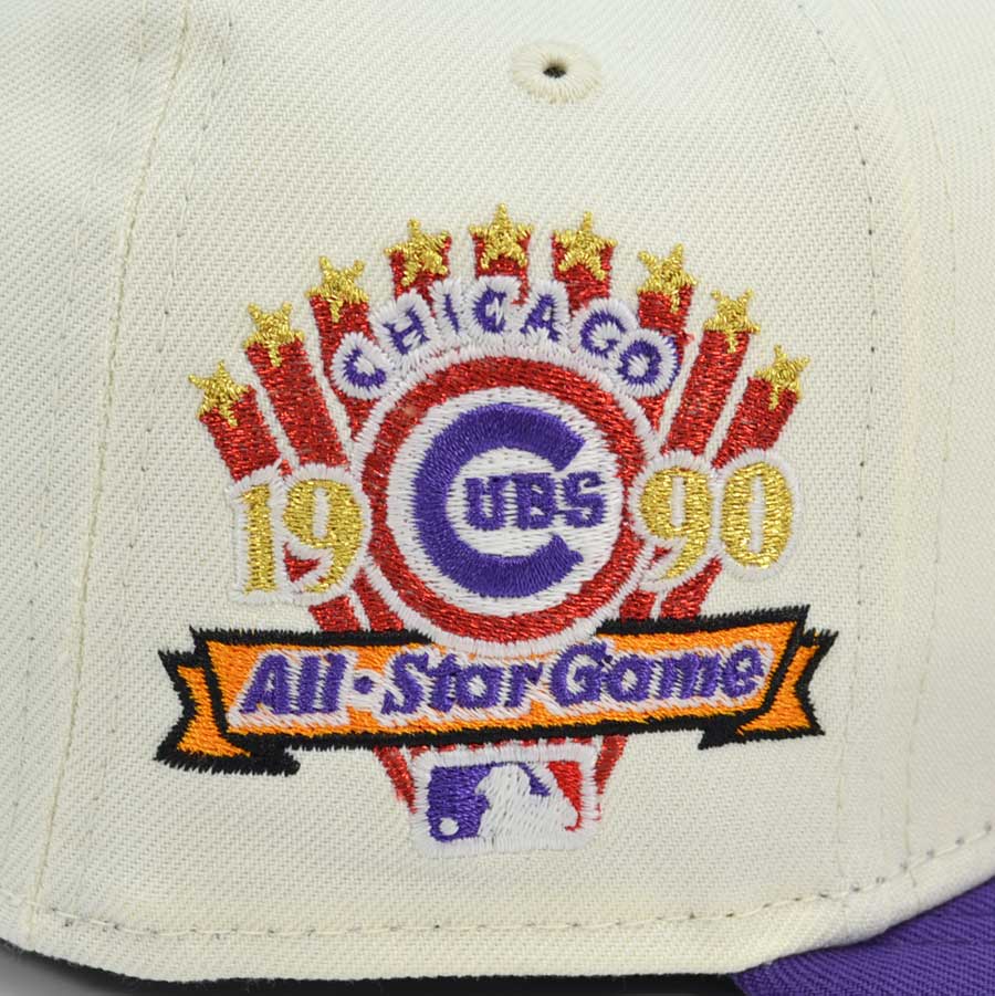 Chicago Cubs 1990 ALL-STAR GAME Exclusive New Era 59Fifty Fitted Hat - Chrome/Purple