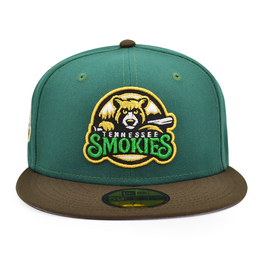 Tennessee Smokies SOUTHERN LEAGUE Exclusive New Era 59Fifty Fitted Hat - Green/Brown