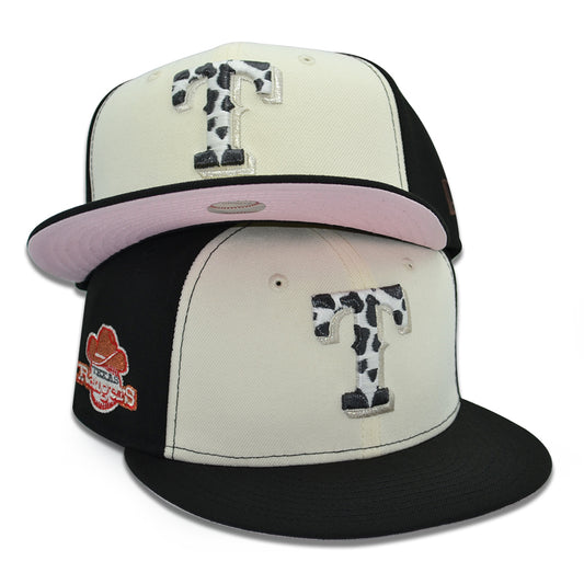 Texas Rangers "CATTLE PROD" Exclusive New Era 59Fifty Fitted Hat - Chrome/Black/Pinky