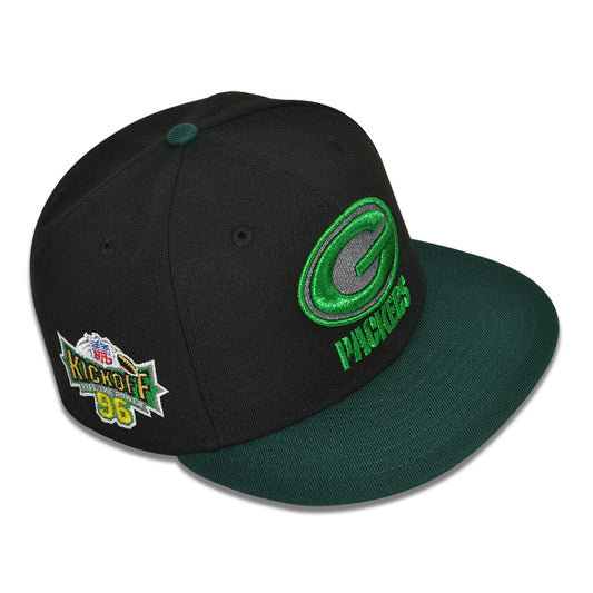 Green Bay Packers "PACK ATTACK" Exclusive New Era 59Fifty Fitted Hat - Black/Dark Green