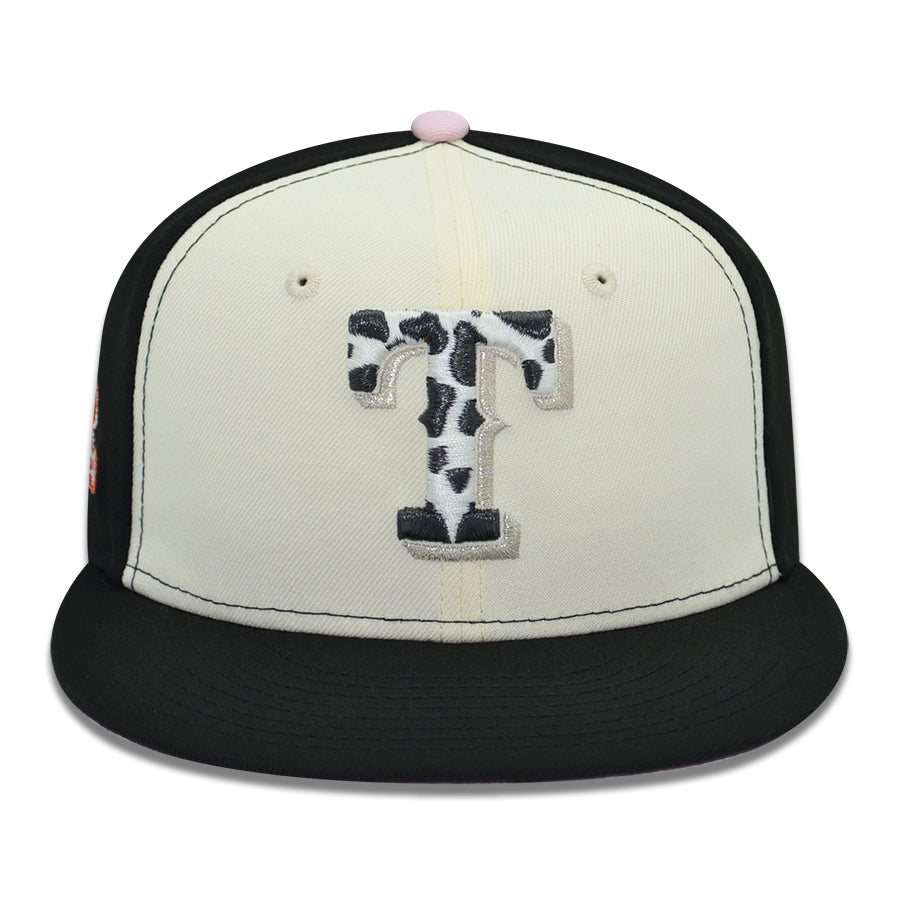 Texas Rangers "CATTLE PROD" Exclusive New Era 59Fifty Fitted Hat - Chrome/Black/Pinky