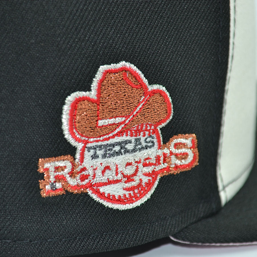 Texas Rangers "CATTLE PROD" Exclusive New Era 59Fifty Fitted Hat - Chrome/Black/Pinky