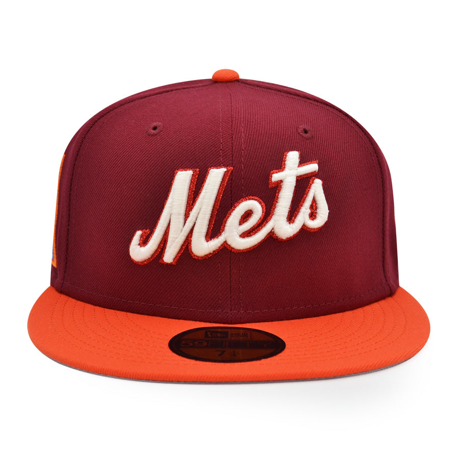 New York Mets 25th ANNIVERSARY Exclusive New Era 59Fifty Fitted Hat - Cardinal/Orange