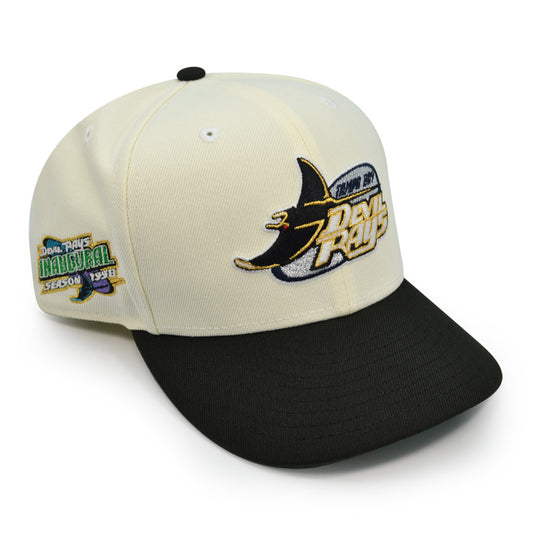 Tampa Bay Devil Rays 1990 INAUGURAL SEASON Exclusive New Era 59Fifty Fitted Hat - Chrome/Black