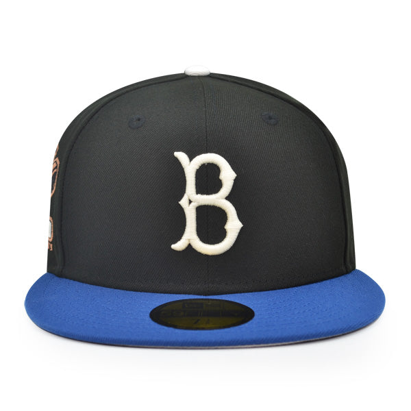 Brooklyn Dodgers EBBETS FIELD Exclusive New Era 59Fifty Fitted Hat - Black/Royal