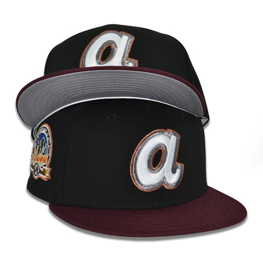 Atlanta Braves "APEX" Exclusive New Era 59Fifty Fitted Hat - Black/Maroon