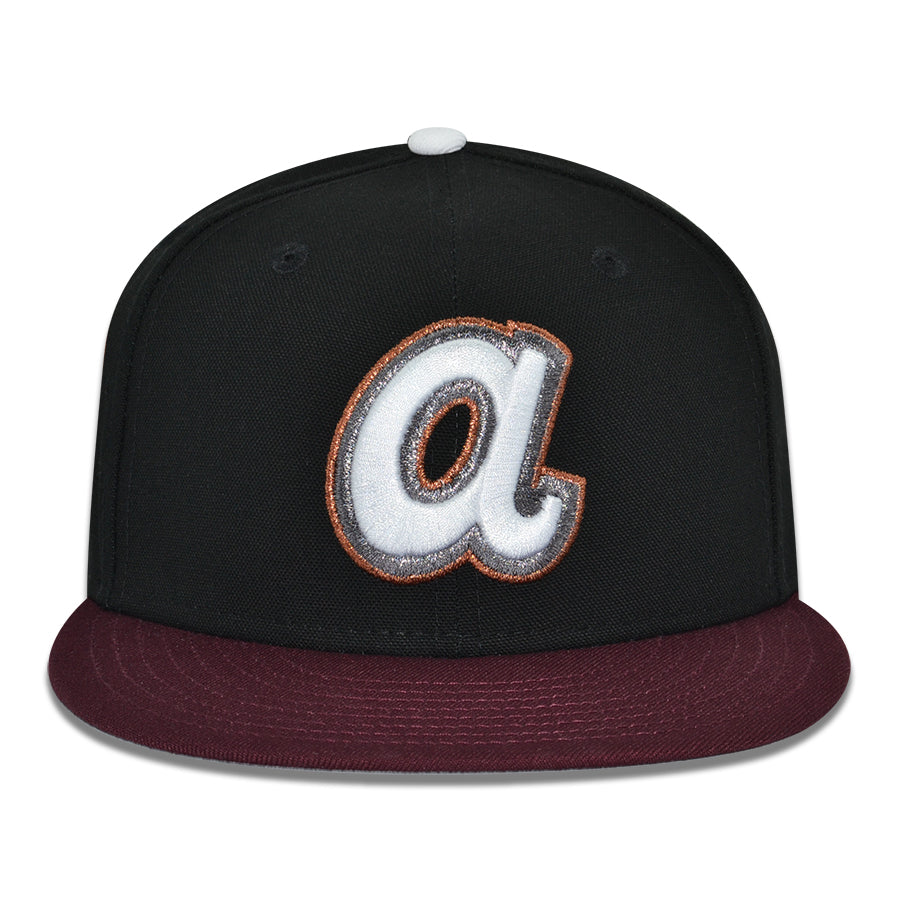 Atlanta Braves "APEX" Exclusive New Era 59Fifty Fitted Hat - Black/Maroon