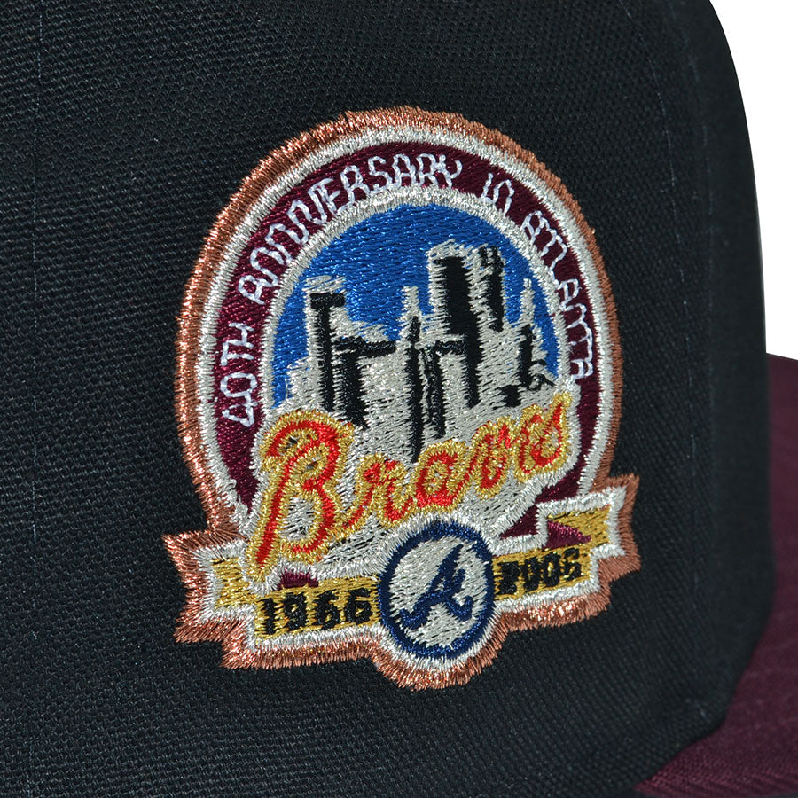 Atlanta Braves "APEX" Exclusive New Era 59Fifty Fitted Hat - Black/Maroon