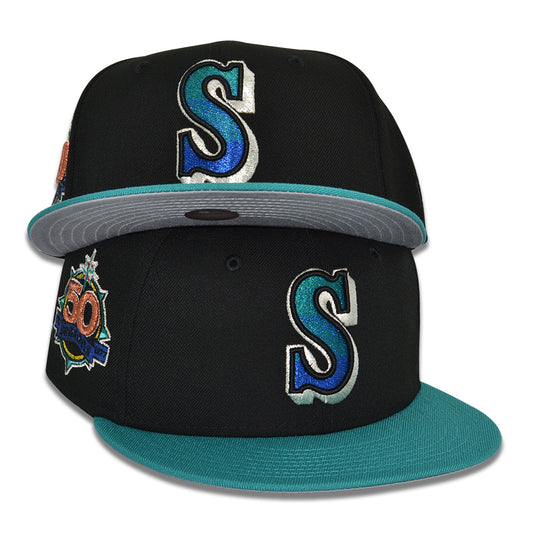 Seattle Mariners "EMERALD NIGHTS" Exclusive New Era 59Fifty Fitted Hat - Black/Northwest Green
