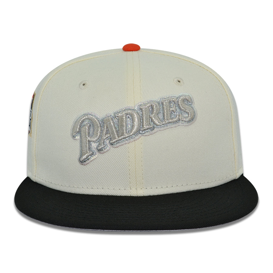 San Diego Padres "PATCHWORK PADRES" Exclusive New Era 59Fifty Fitted Hat - Chrome/Black