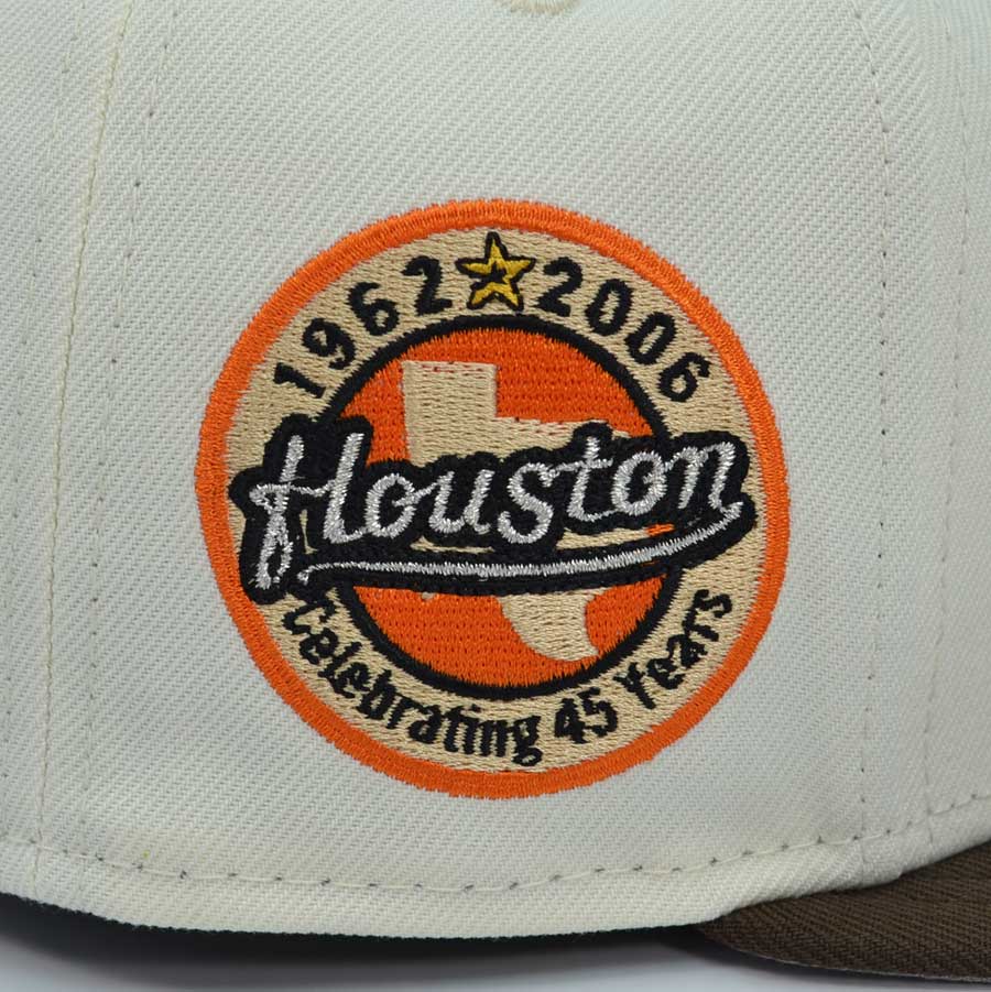 Houston Astros 45 YEARS Exclusive New Era 59Fifty Fitted Hat - Chrome/Walnut