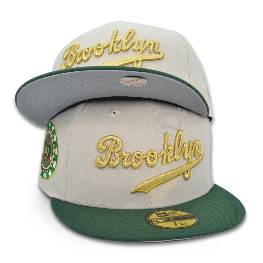 Brooklyn Dodgers 1942 ALL-STAR GAME Exclusive New Era 59Fifty Fitted Hat -Stone/Pine