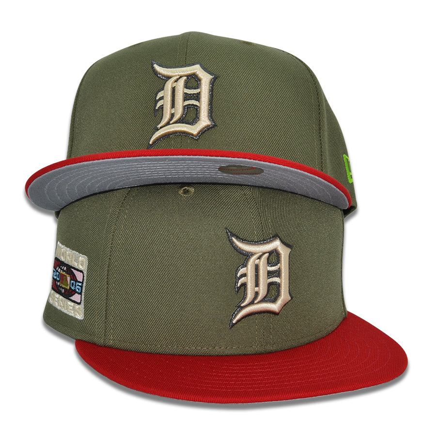 Detroit Tigers "SAD DEXTER" Exclusive New Era 59Fifty Fitted Hat - New Olive/Scarlet