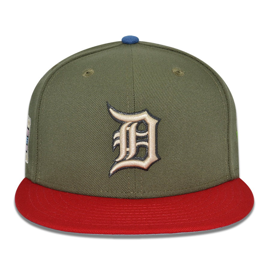 Detroit Tigers "SAD DEXTER" Exclusive New Era 59Fifty Fitted Hat - New Olive/Scarlet