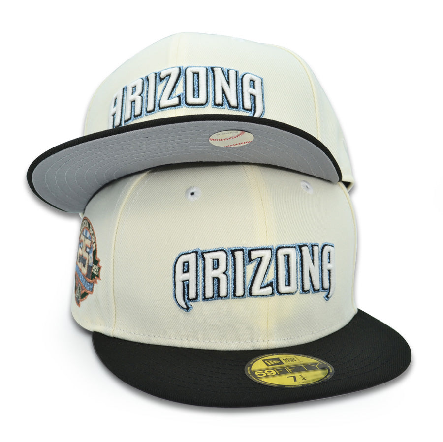 Arizona Diamondback Script 20TH ANNIVERSARY Exclusive New Era 59Fifty Fitted Hat -Chrome/Black